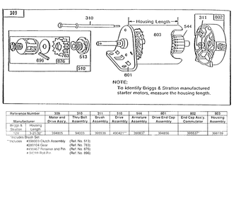 Electric Start And Chart Diagram and Parts List for 170412-2158-XX  Briggs and Stratton Engine